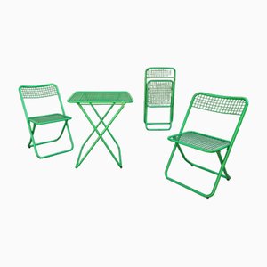 Model 085 Table with Folding Chairs by Federico Giner, 1970s, Set of 4