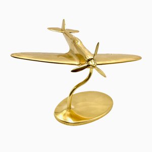 Brass Sculpture of Aeroplane Model, 1960s