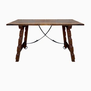 Table de Travail Antique en Chêne, Espagne, 1800s