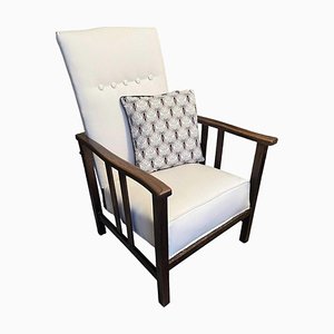 Antique Arts and Crafts Style Oak Reclining Armchair