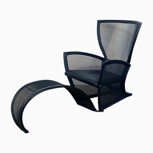 Privè Lounge Chair & Ottoman by Paolo Nava for Alias, 1980s, Set of 2