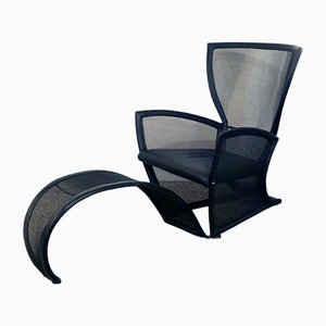 Set of Privè Lounge Chair & Ottoman by Paolo Nava for Alias, 1980s