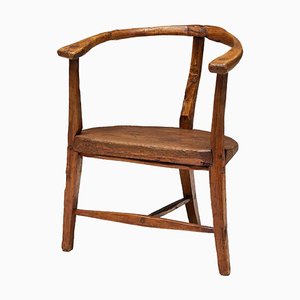 Silla trípode francesa Wabi Sabi orgánica, años 40