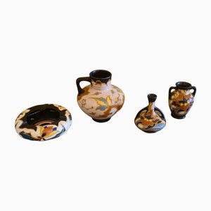 Dutch Ceramic Objects by Gouda Plateel, 1920s, Set of 4