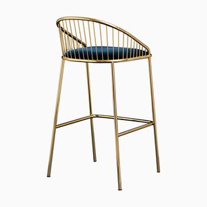 Tabouret de Bar Agora Doré et Noir par Pepe Albargues