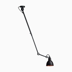 Lámpara de techo Lampe Gras N ° 302 en negro y cobre de Bernard-Albin Gras