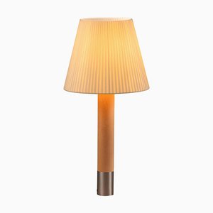 Lampada da tavolo Básica M1 in nichel e naturale di Santiago Roqueta per Santa & Cole