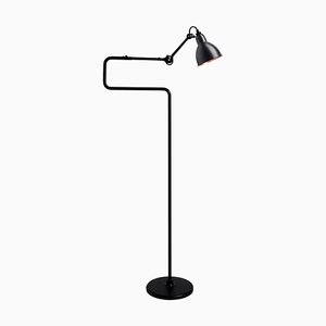 Lámpara de pie Lampe Gras N ° 411 en negro y cobre de Bernard-Albin Gras