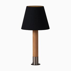 Lámpara de mesa Básica M1 de níquel y negro de Santiago Roqueta para Santa & Cole
