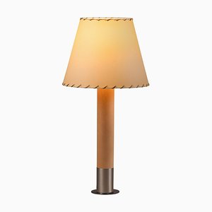 Lampada da tavolo Básica M1 in nichel e beige di Santiago Roqueta per Santa & Cole