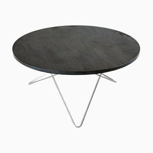 Table O en Ardoise Noire et Acier par Oxdenmarq