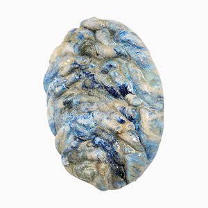 Escultura de pared ovalada azul de Natasja Alers