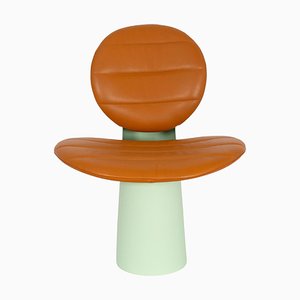 Pilota Terracotta Leather White Green Lounge Chair from Pulpo