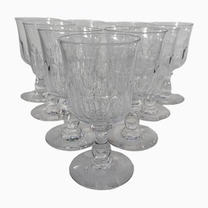 Große Baccarat Kristallgläser mit flacher Rippe, 1890er, 10 . Set