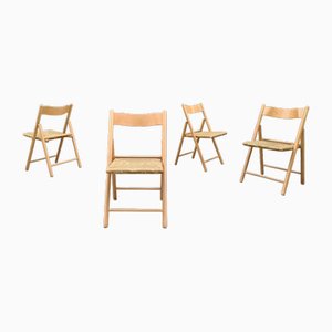 Vintage Wood Folding Chairs for Habitat, 1980s, Set of 4