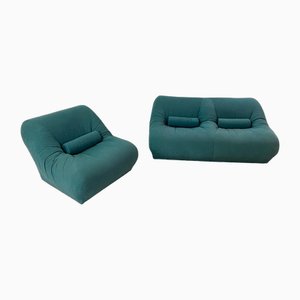 Italienisches Zwei-Sitzer Sofa & Sessel, 1970er, 2er Set