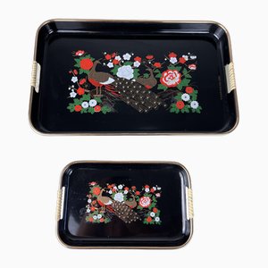 Vintage Japanese Trays, 1970s, Set of 2