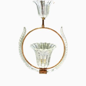 Antike Murano Deckenlampe von Barovier & Toso, 1940er