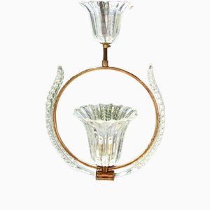 Antique Murano Ceiling Lamp from Barovier & Toso, 1940s