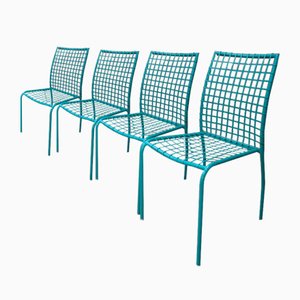Stackable Metal Chairs, 1980s, Set of 4