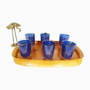 Macabo Tray with Glasses, Set of 7