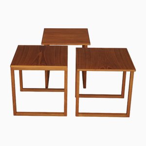 Mid-Century Nesting Tables by Kai Kristiansen for Vildbjerg Furniture Factory, 1960s, Set of 3