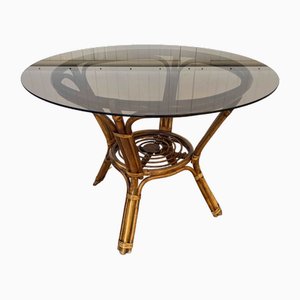 Vintage Rattan Dining Table, 1970