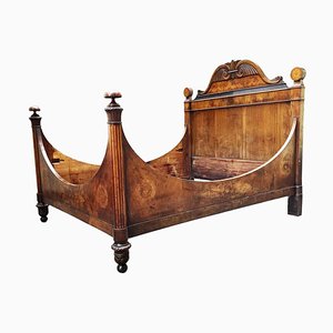Ancient Double Bed in Walnut, 1800s