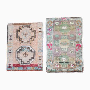 Hand Knotted Small Turkish Rug, Set of 2