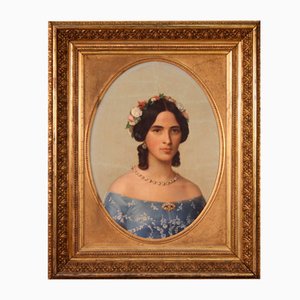 Portrait of a Girl, 1860, Oil on Canvas, Framed