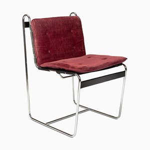 Upholstered Chair in Chromed Steel