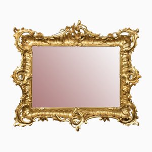 Specchio grande antico in legno dorato