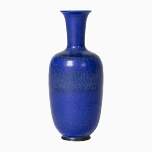 Blaue Steingut Vase von Berndt Friberg von Gustavsberg, 1950er