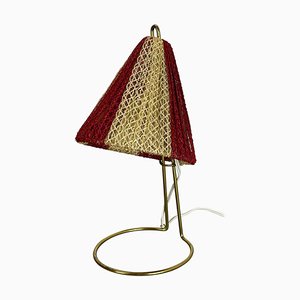 Lampe de Table en Laiton et Tissu dans le style de Kalkar, Autriche, 1960s