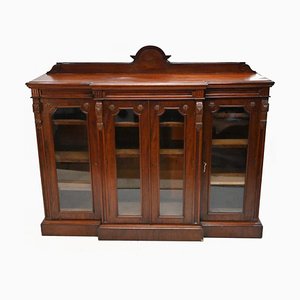 Victorian Breakfront Bookcase Display Cabinet Chiffonier, 1880s