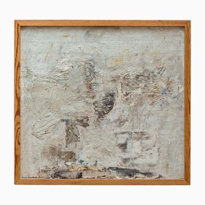 Tom Krestesen, Composición abstracta, óleo sobre lienzo, siglo XX, enmarcado