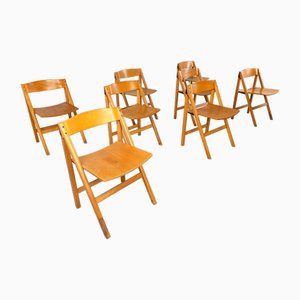 Vintage Scandinavian Folding Chairs from Hyllinge Mobler, 1970s, Set of 8