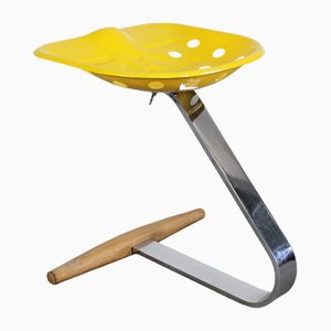 Taburete Mezzadro amarillo de Achille & Piergiacomo Castiglioni para Zanotta, años 70