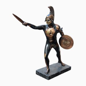 Escultura italiana de guerrero o gladiador romano, años 50