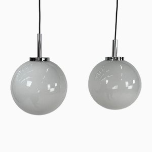 Mid-Century Hanging Bol Lamps attributed to Glashutte Limburg, 1970s, Set of 2