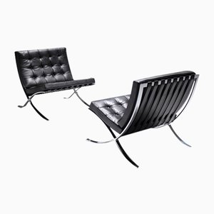 Sedie Barcelona vintage di Ludwig Mies Van Der Rohe per Knoll International, 1991, set di 2