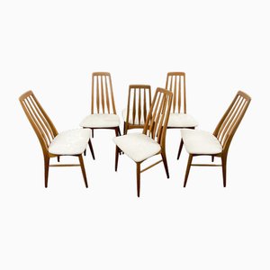 Vintage Eva Dining Chairs in Teak by Niels Koefoed for Koefoed Hornslet, 1960s, Set of 6