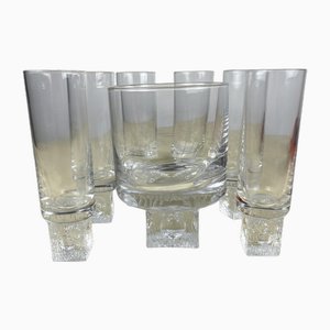 Set Long Drink Vintage en Cristal, 1970s, Set de 7