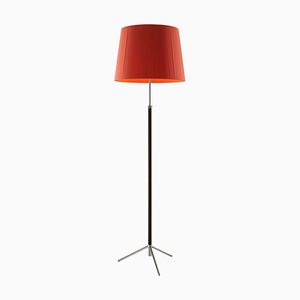 Lampadaire Pie de Salón G1 Rouge et Chrome par Jaume Sans