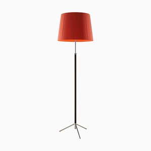 Red and Chrome Pie de Salón G1 Floor Lamp by Jaume Sans