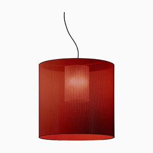 Red Moaré L Pendant Lamp by Antoni Arola