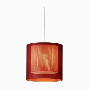 Red and White Moaré Ms Pendant Lamp by Antoni Arola