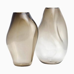 Vases Supernova Iv M/L Argenté Fumé par Eloa, Set de 2