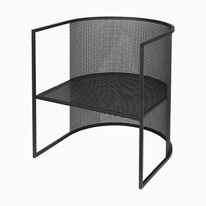 Black Steel Bahaus Lounge Chair by Kristina Dam Studio