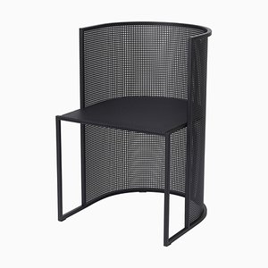 Silla de comedor Bahaus de acero negro de Kristina Dam Studio